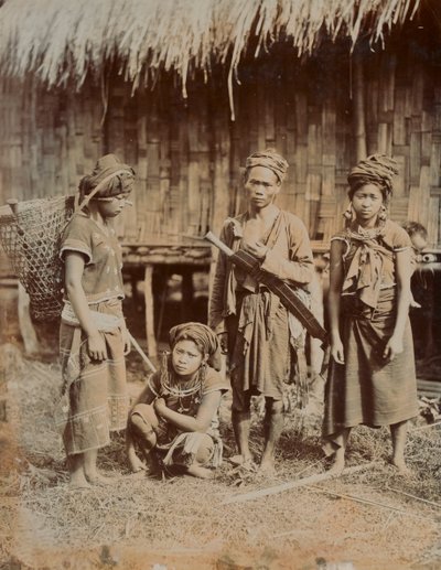 Kanon, Gentleman and Three Ladies, 1905 by English Photographer